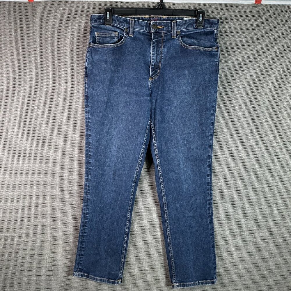 Johnston & Murphy Mens Size 34X30 Blue Straight Fit Denim Jeans With Stretch